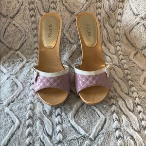 Pink, white and Gold guess heels!